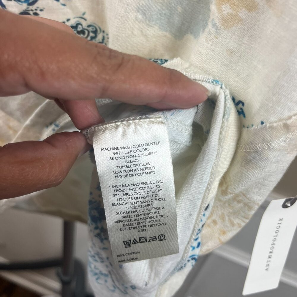 Pilcro Blue and Cream Short Sleeve Tee NWT - Picture 6 of 8